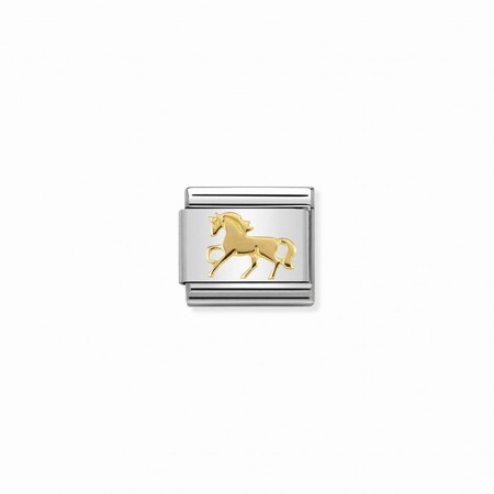 Nomination Gold Galloping Horse Composable Charm